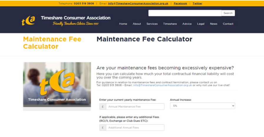 tca maintenance fee calculator