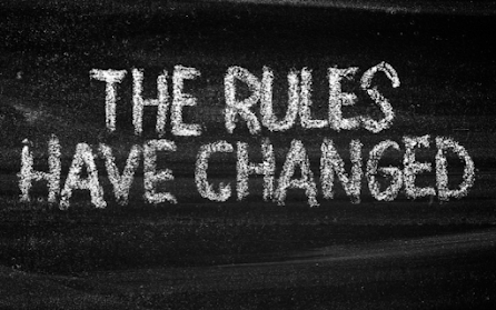 Chalkboard with the words The rules have changed